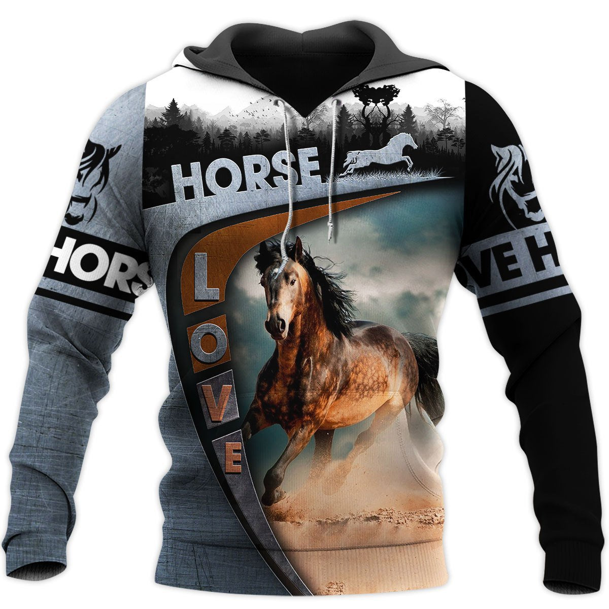 Love Horse 3D All Over Printed Shirt Hoodie For Men And Women MP050404-Apparel-MP-Hoodie-S-Vibe Cosy™