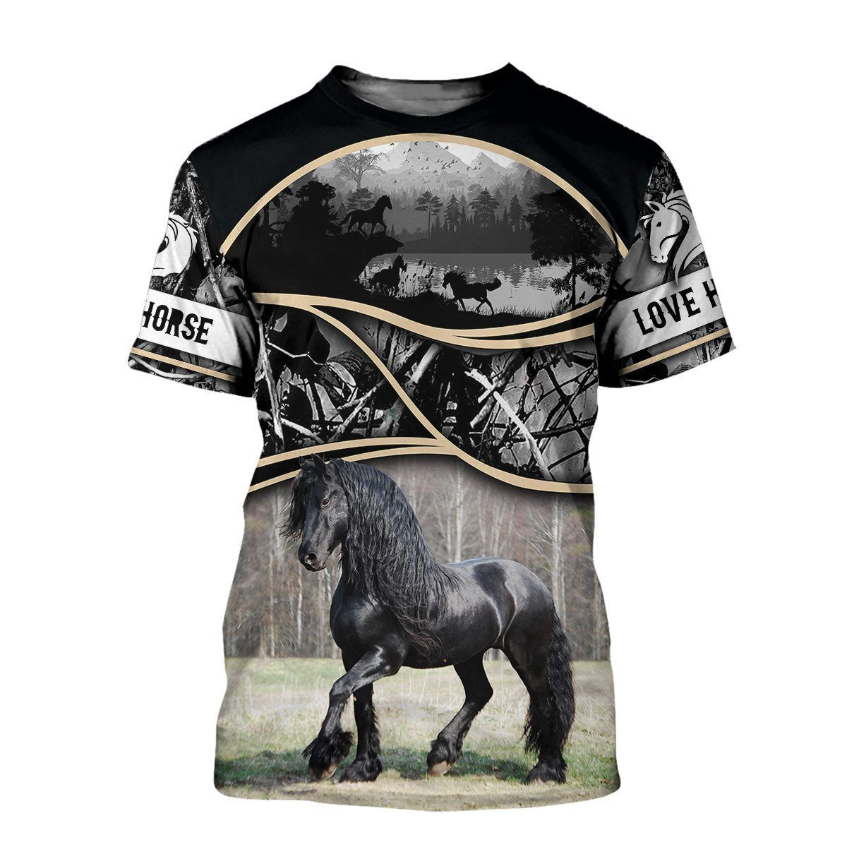 Love Horse 3D All Over Printed Shirts For Men And Women MP130412-Apparel-MP-T-Shirt-S-Vibe Cosy™