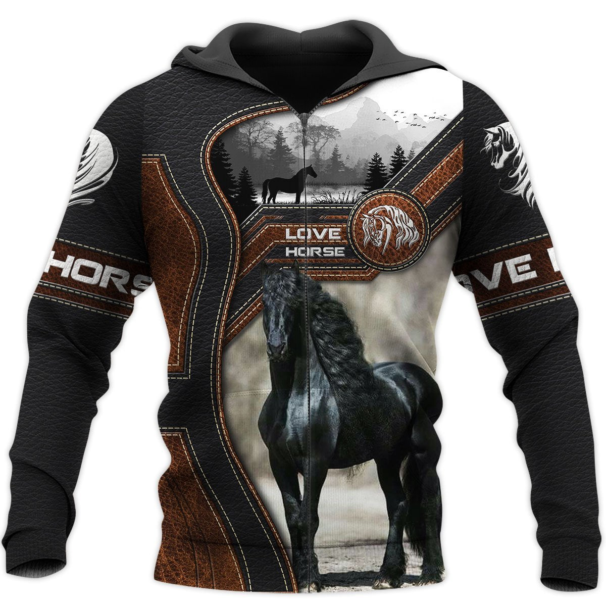 Love Horse 3D All Over Printed Shirts For Men and Women-Apparel-MP-Zipped Hoodie-S-Vibe Cosy™