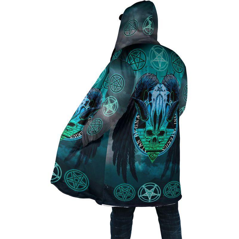 Satanic Tribal 3D All Over Printed Hooded Coat MP180306-Apparel-MP-Coat-S-Vibe Cosy™