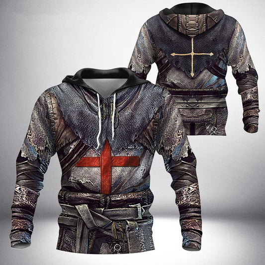 Knight Templar Armor 3D All Over Printed Shirt Hoodie For Men And Women MP240302 - Amaze Style™-Apparel