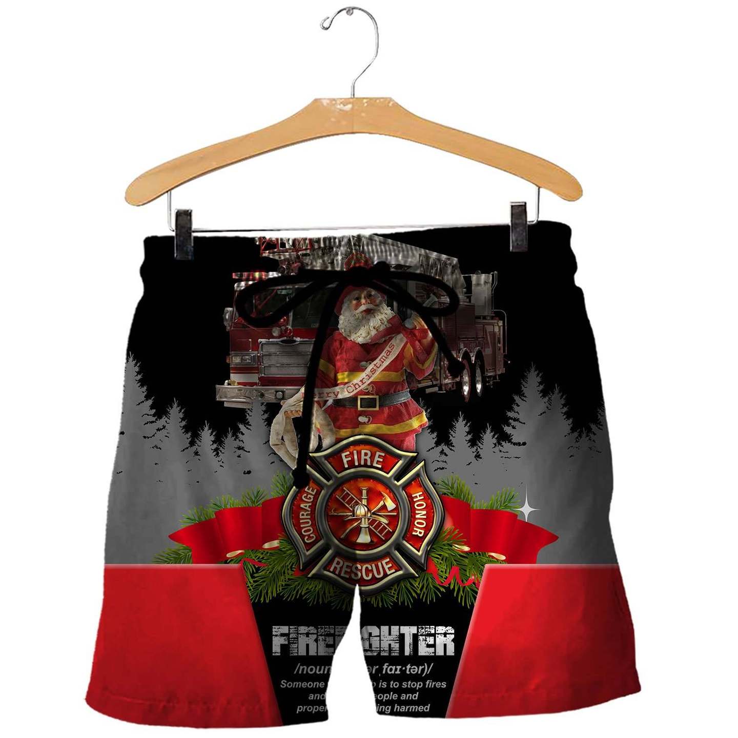 SANTA FIREFIGHTER 3D ALL OVER PRINTED SHIRTS MP827 - Amaze Style™-Apparel