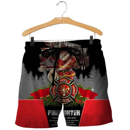 SANTA FIREFIGHTER 3D ALL OVER PRINTED SHIRTS MP827 - Amaze Style™-Apparel