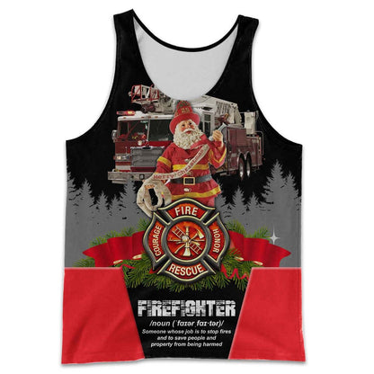 SANTA FIREFIGHTER 3D ALL OVER PRINTED SHIRTS MP827 - Amaze Style™-Apparel