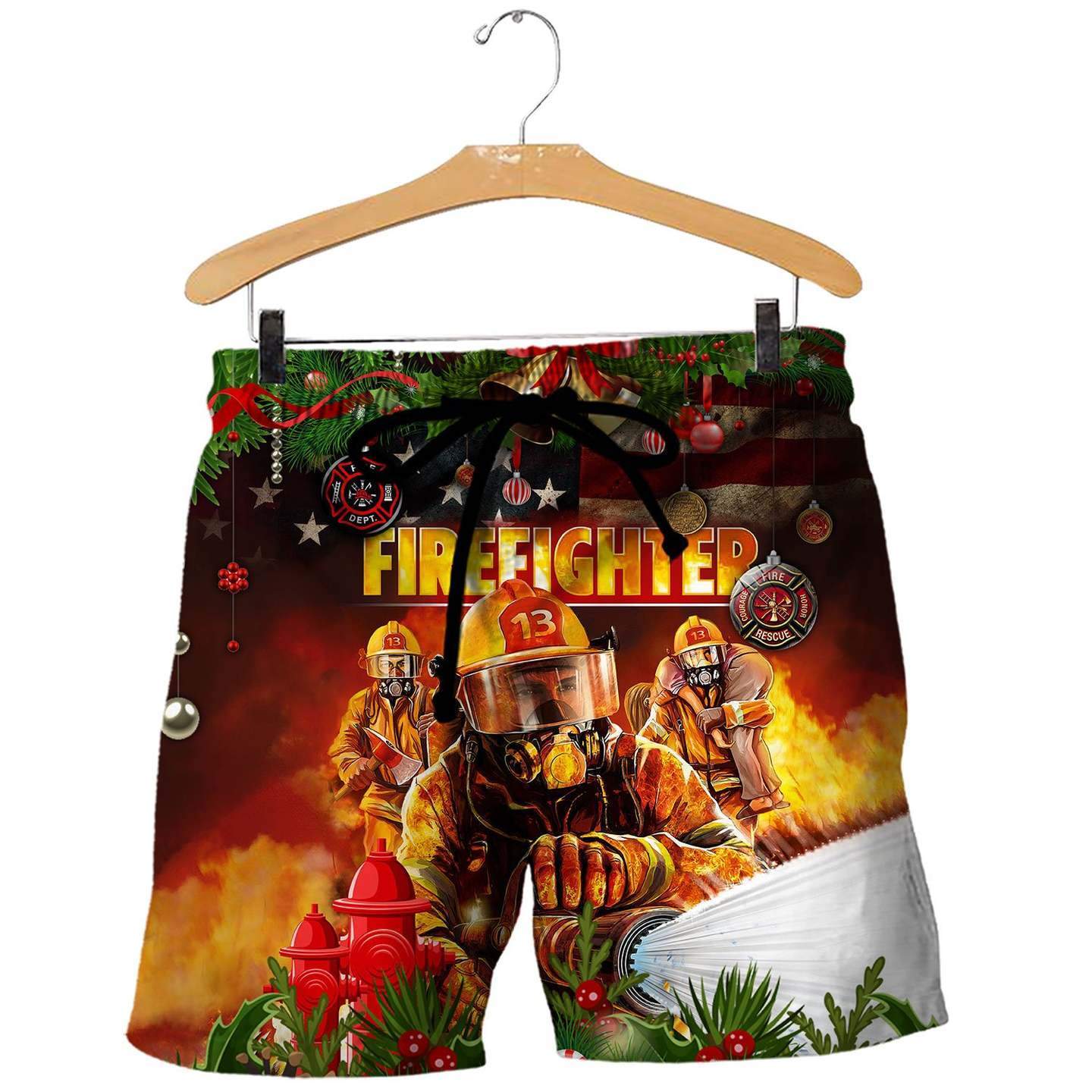 CHRISTMAS FIREFIGHTER 3D ALL OVER PRINTED SHIRTS MP830-Apparel-MP-Hoodie-S-Vibe Cosy™
