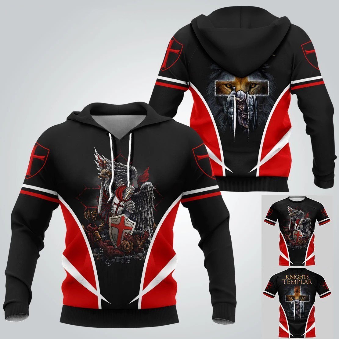 KNIGHTS TEMPLAR 3D ALL OVER SHIRTS FOR MEN AND WOMEN MP936 - Amaze Style™-Apparel