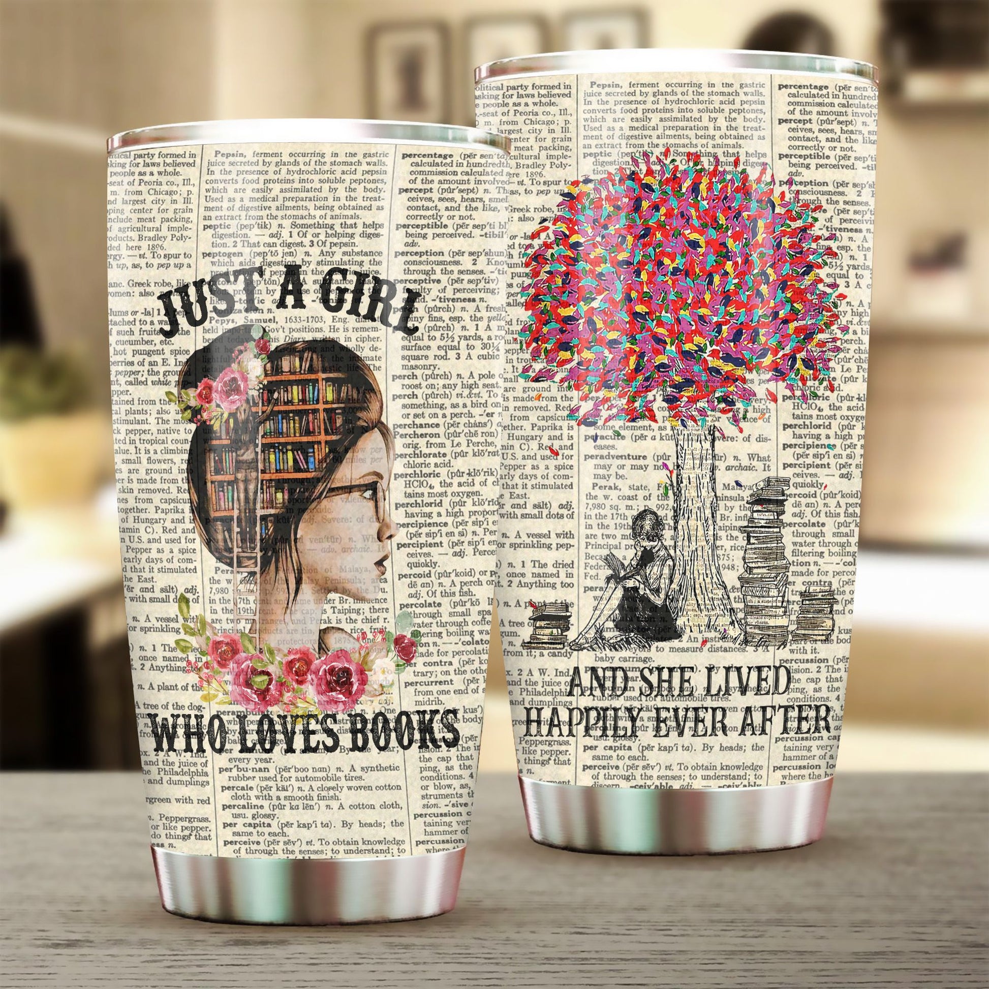 Just a girl who loves books Premium Stainless Tumbler MPT35 - Amaze Style™-Tumbler