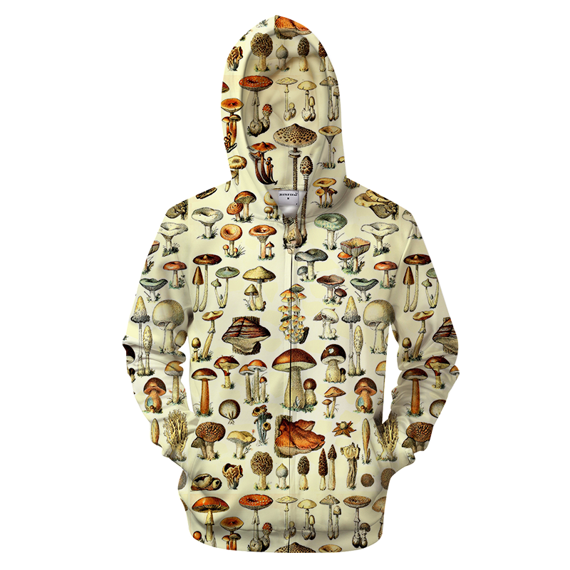 3D AOP Mushroom Shirt-Apparel-6teenth World-Zip-up Hoodie-S-Vibe Cosy™