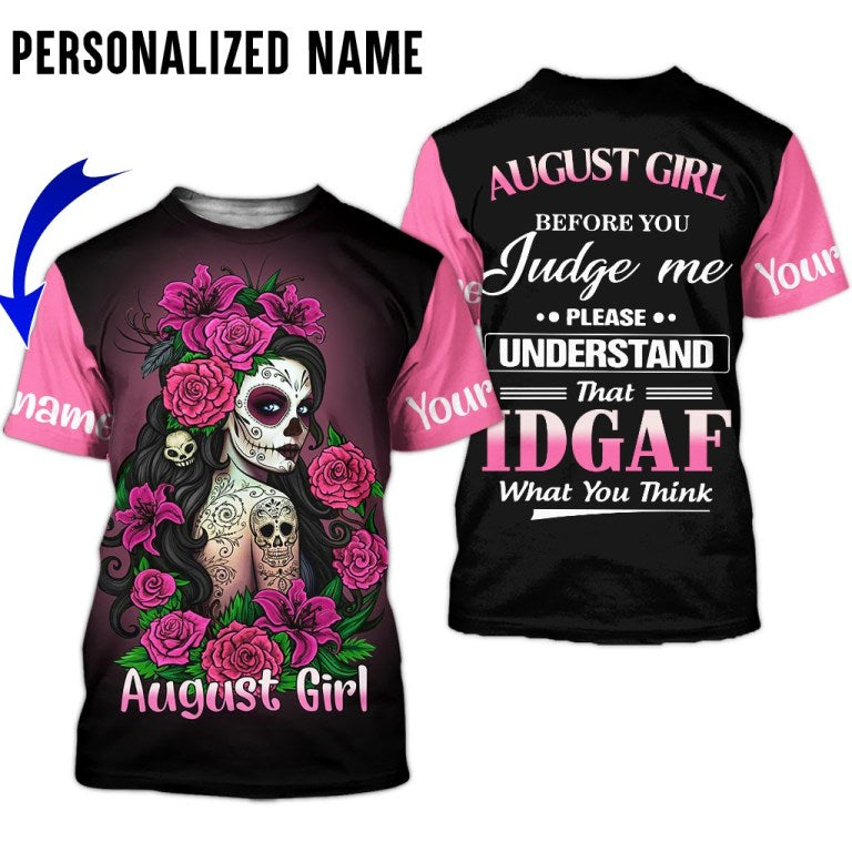 Customize Name Skull Girl Hoodie For Men And Women