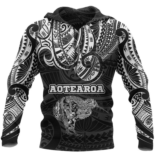 New Zealand (Aotearoa) & Kiwi Tattoo Style Hoodie NVD - Amaze Style™-Apparel