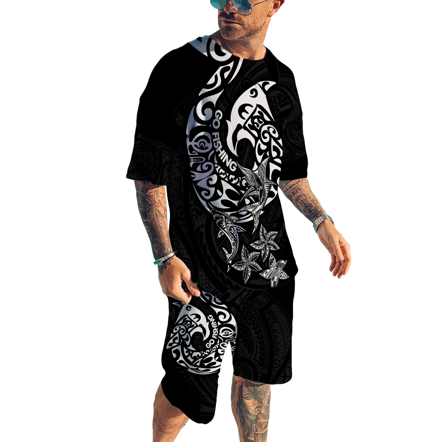 Polynesia No 10 Combo T Shirt Broad Short Go Fishing