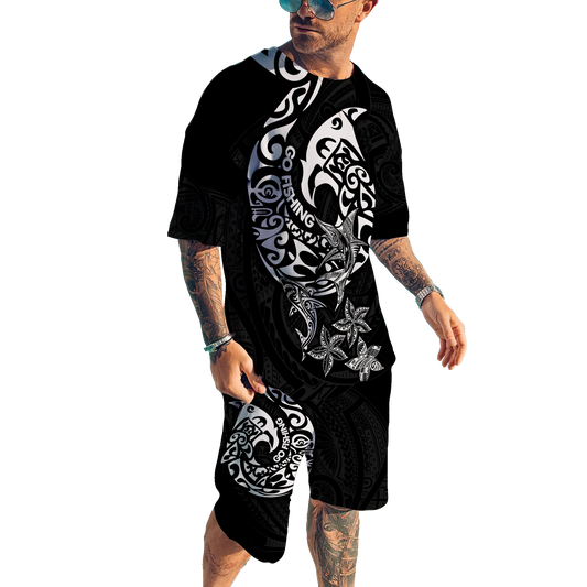 Polynesia No 10 Combo T Shirt Broad Short Go Fishing