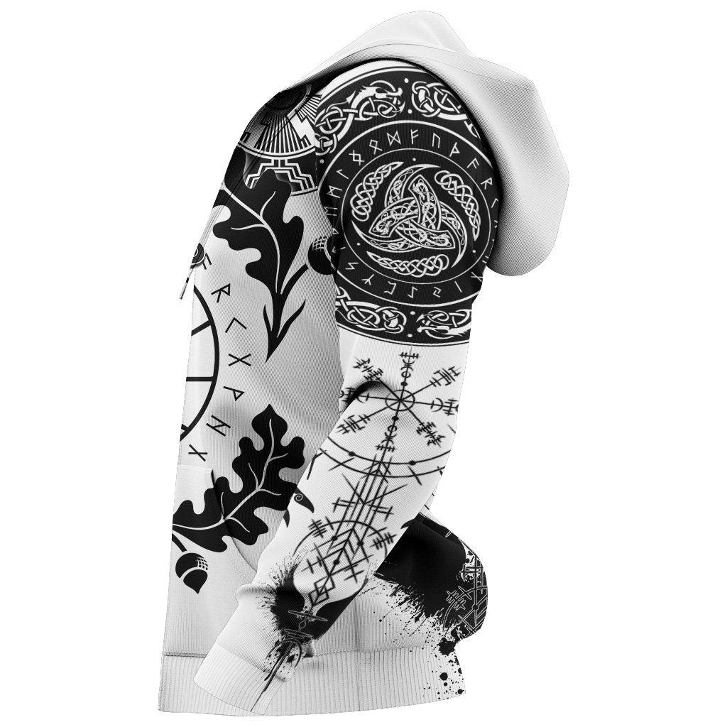 Viking Oak Leaf Valknut Vegvisir With Irminsul