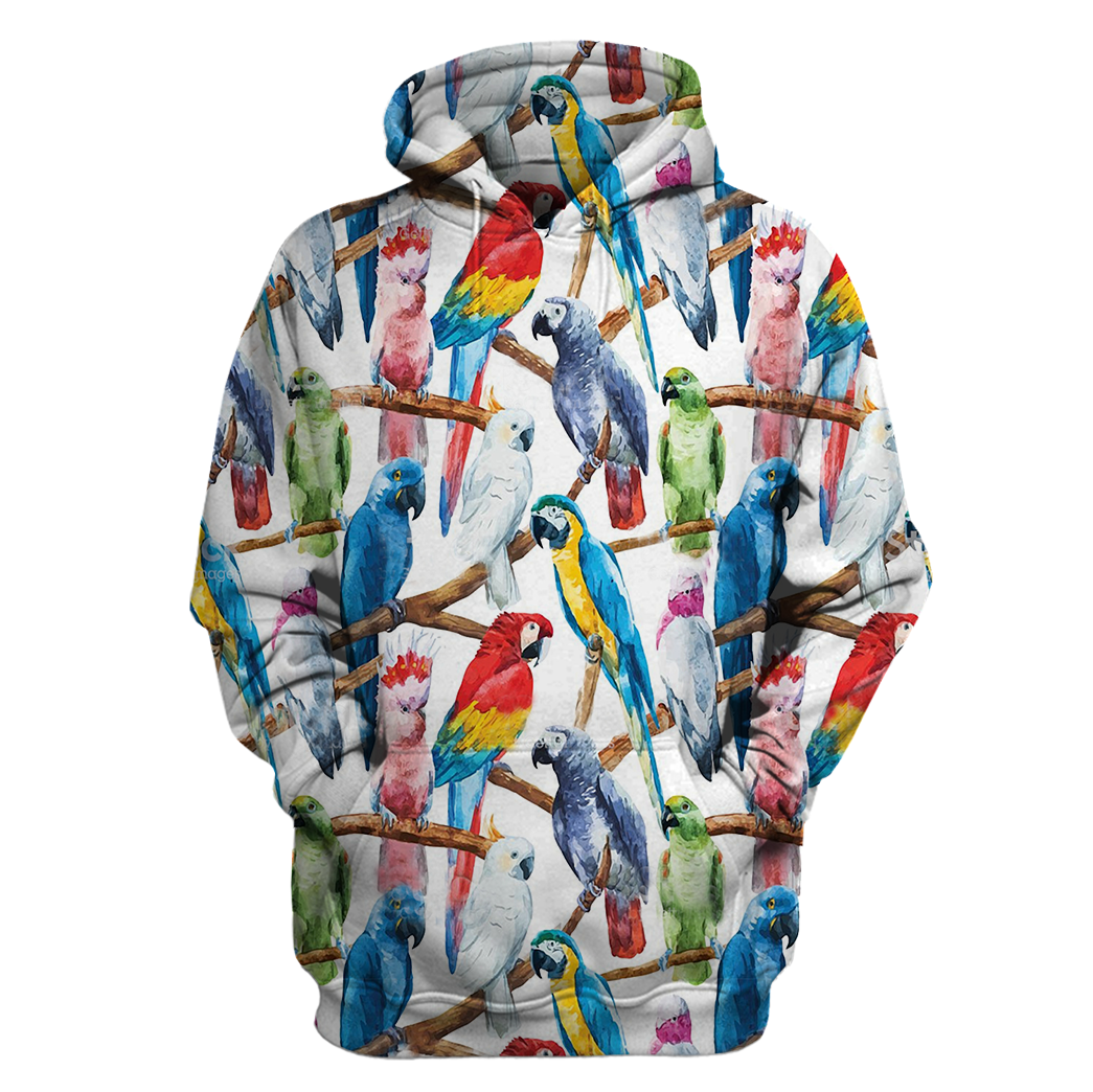 3D AOP Parrots Shirt-Apparel-6teenth World-Hoodie-S-Vibe Cosy™