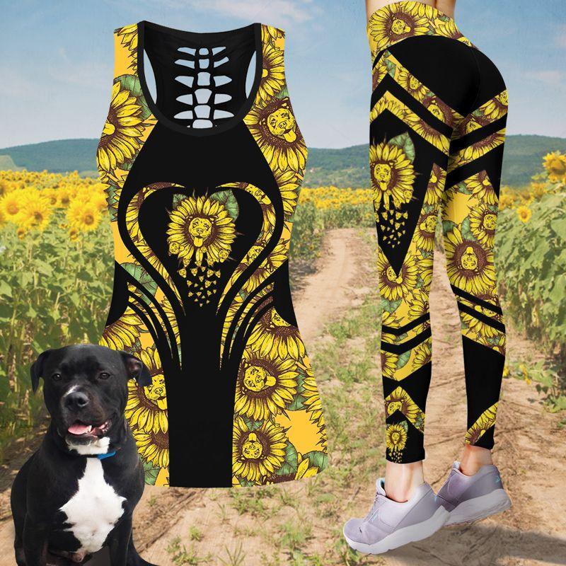 Pitbull Sunflower Combo Tank + Legging TA032452 - Amaze Style™-Apparel