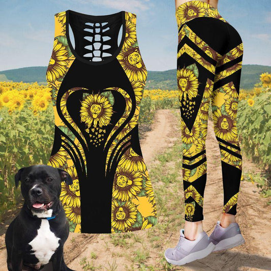 Pitbull Sunflower Combo Tank + Legging TA032452 - Amaze Style™-Apparel