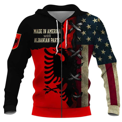 Flag of the USA and Albanian parts all over shirts for men and women HC16001 - Amaze Style™-Apparel