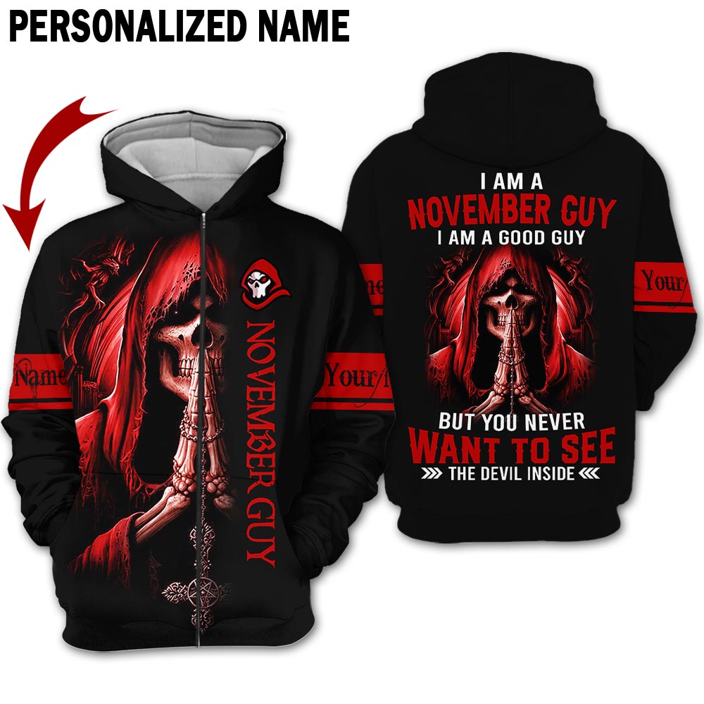 Personalized Name November Guy 3D All Over Printed Apparel