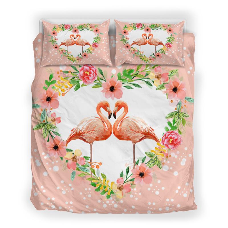 Lovely Couple Flamingo Bedding Set HAC120604-Bedding Set-NM-Twin-Vibe Cosy™
