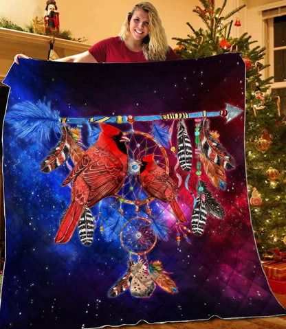 Beautiful Cardinal Birds Dreamcatcher Quilt