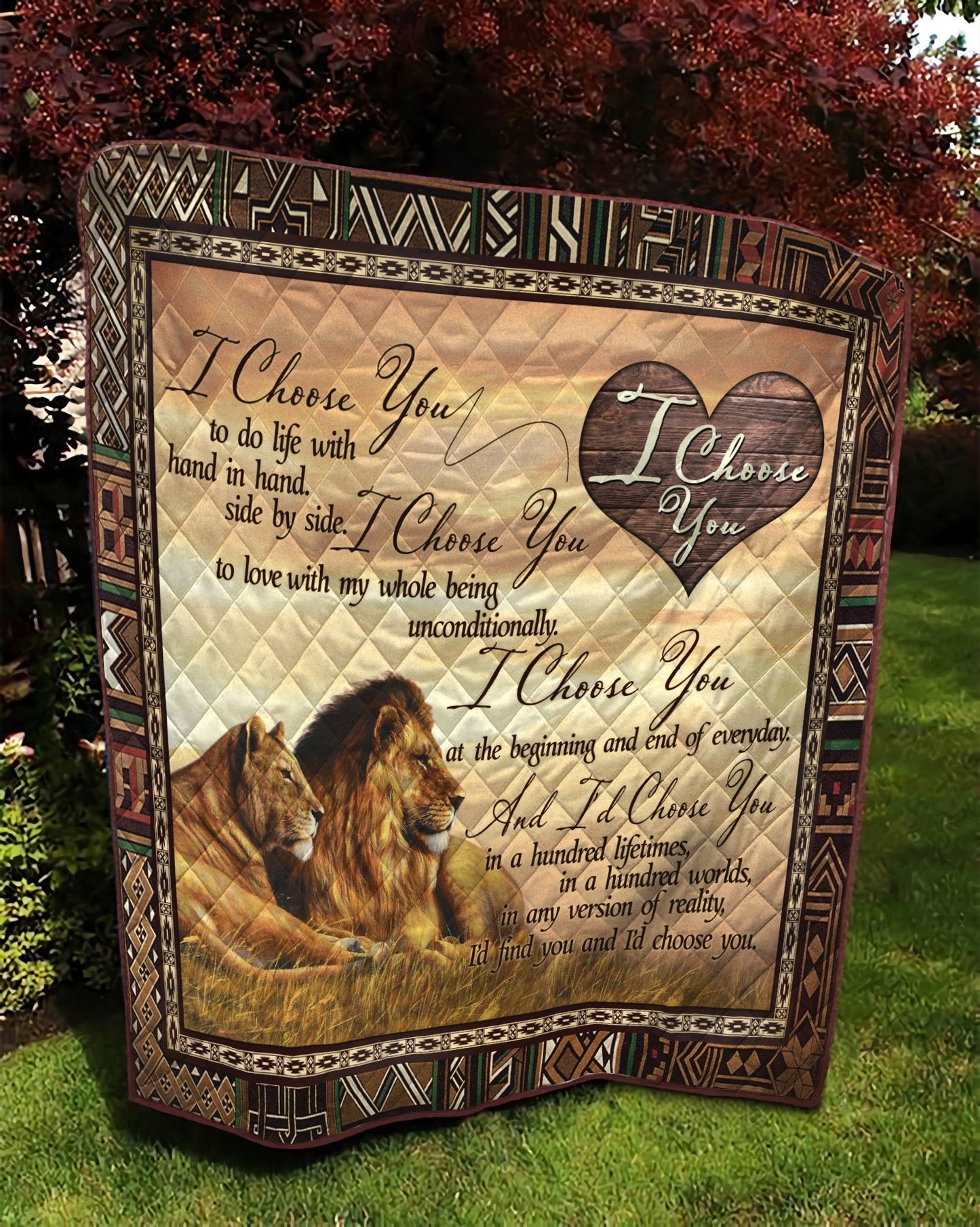 Lion's Love: I Choose You 3D Full Printing Soft and Warm Quilt