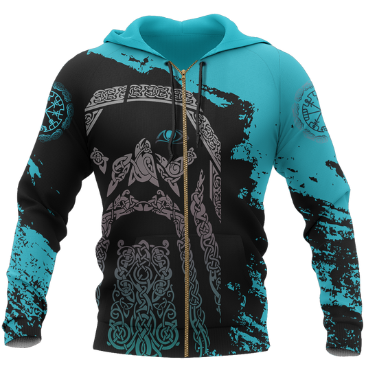 Viking Odin - Wotan Special Blue Pullover - Amaze Style™-ALL OVER PRINT HOODIES