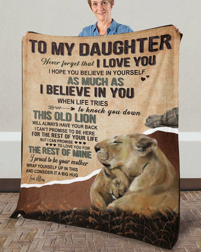 To My Daughter From Mom - Lion - Premium Blanket