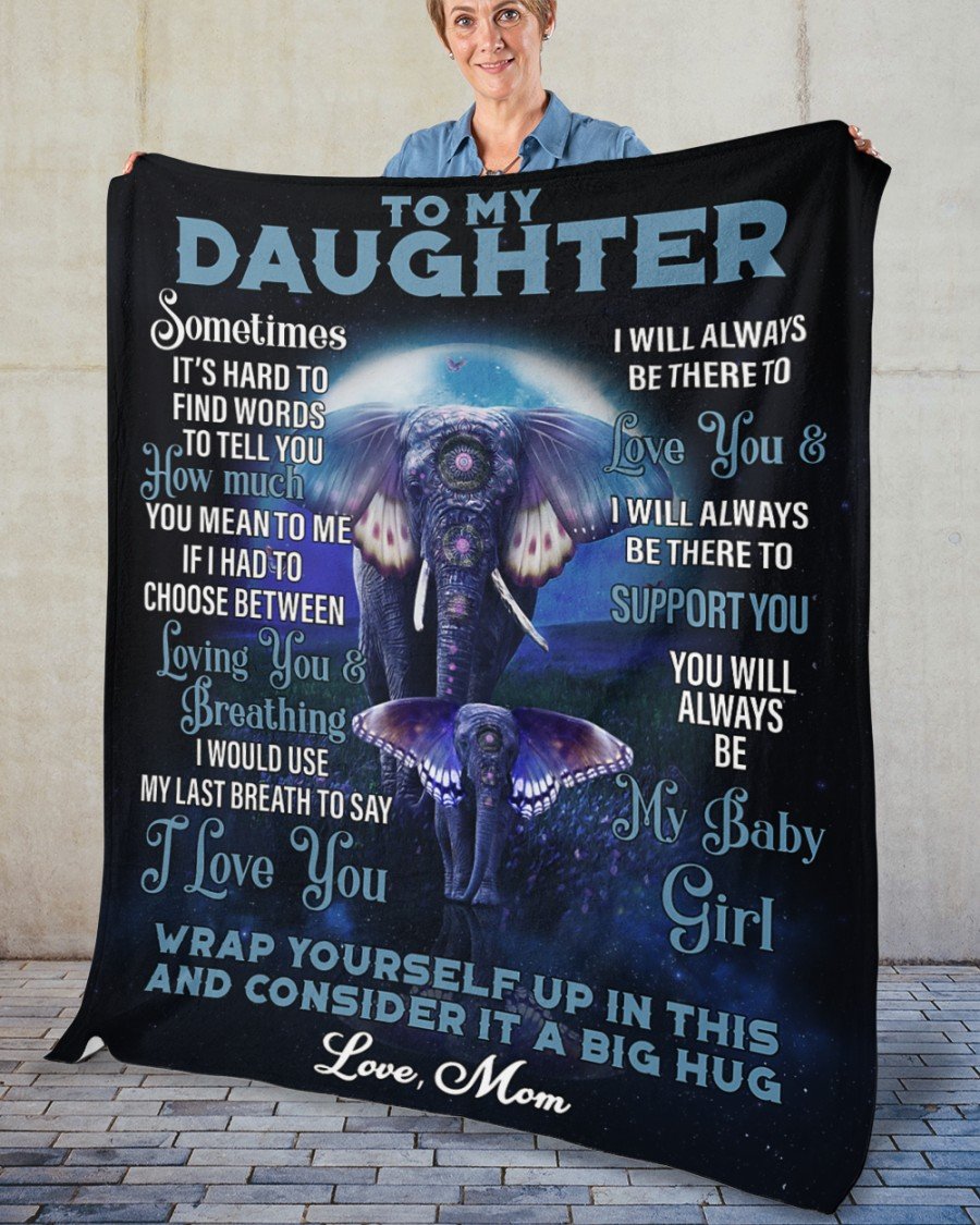 To My Daughter From Mom - Elephants - Premium Blanket