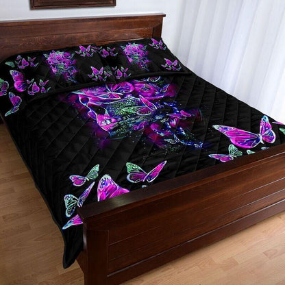 Quilt bedding set butterfly love skull PL