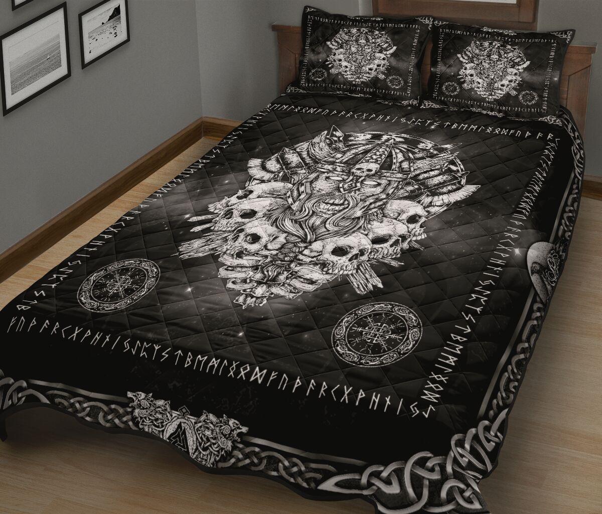 NORDIC VIKING SKULL QUILT BEDDING SET