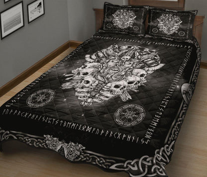 NORDIC VIKING SKULL QUILT BEDDING SET