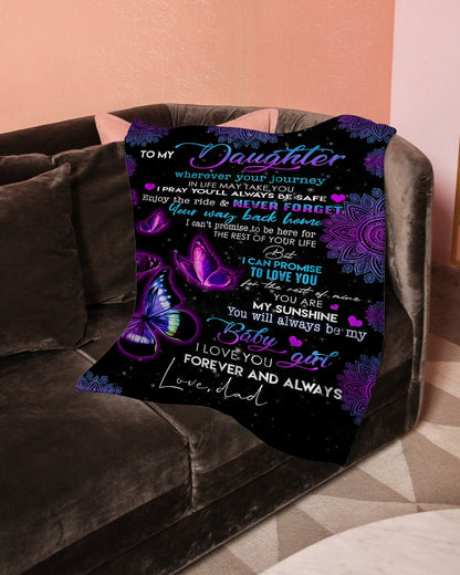 Custom Blanket Butterfly To My Daughter-Best Gift For Daughter-Sherpa Blanket LAM