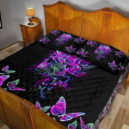 Quilt bedding set butterfly love skull PL