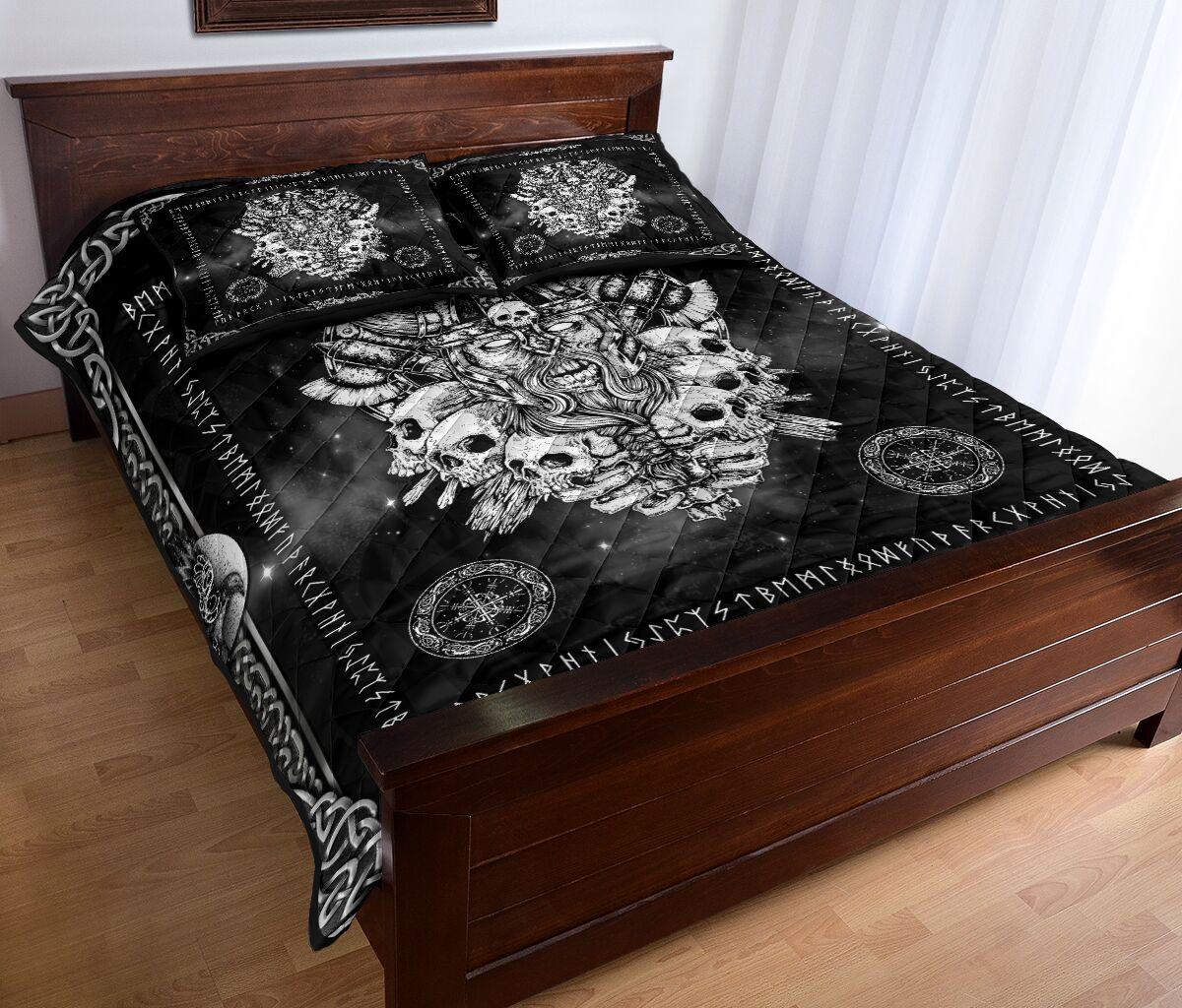 NORDIC VIKING SKULL QUILT BEDDING SET