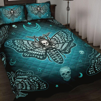 Quilt bedding set butterfly love skull PL