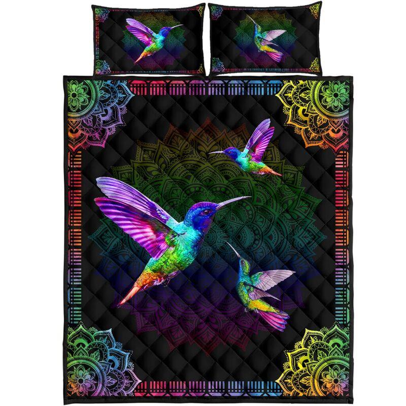 Rainbow Hummingbird Quilt Bedding Set-ML ML030601