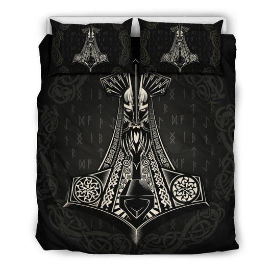 Viking Bedding Set - Odin Mjolnir Rune