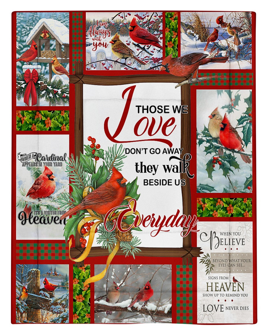 Custom Blanket Cardinal Birds - Gift For family - Sherpa Blanket HC