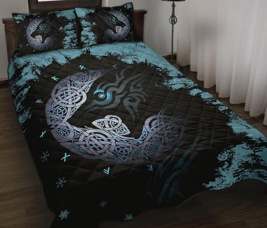 Viking Fenrir Wolf Quilt Bed Set