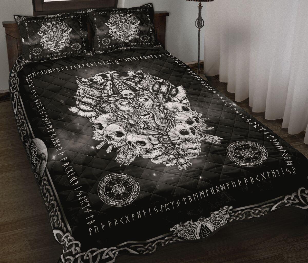 NORDIC VIKING SKULL QUILT BEDDING SET