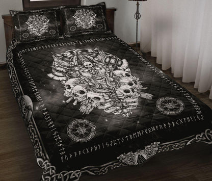 NORDIC VIKING SKULL QUILT BEDDING SET