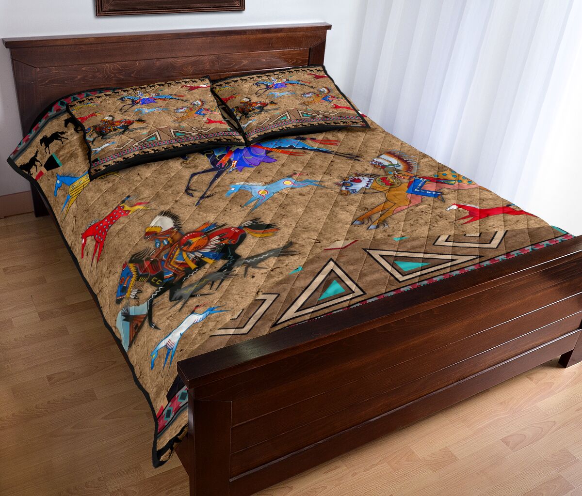 Native American Horses Pattern Quilt Bedding Set MP226S1 - Amaze Style™-Quilt