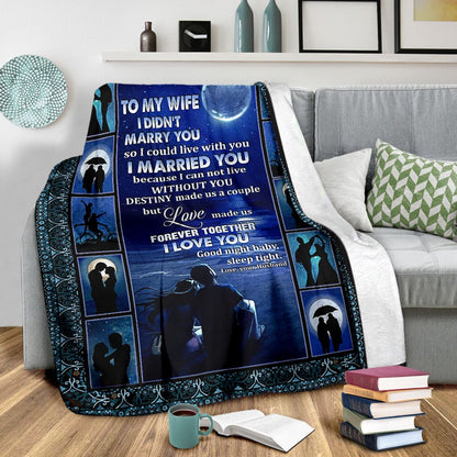 Custom Blanket To My Wife-Best Gift For Wife-Sherpa Blanket TA