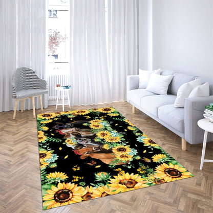 Cool Heifers And Sunflower Rug HHT19092002-MEI