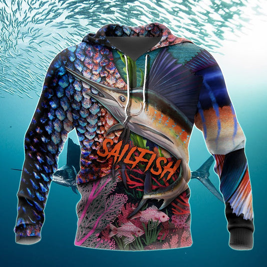 Sailfish Fishing on skin 3D all over shirts for men and women TR111201 - Amaze Style™-Apparel