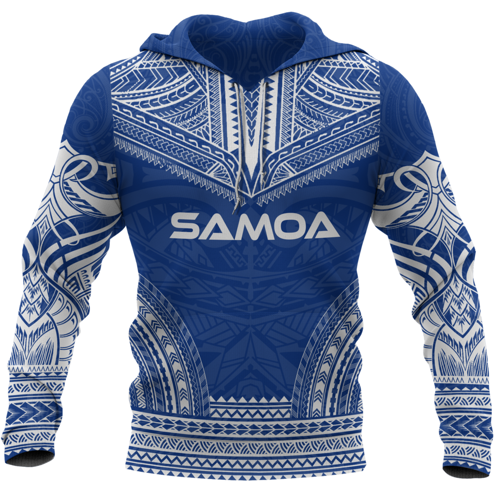 Samoa Polynesian Chief Hoodie - Blue Version - Amaze Style™-Apparel