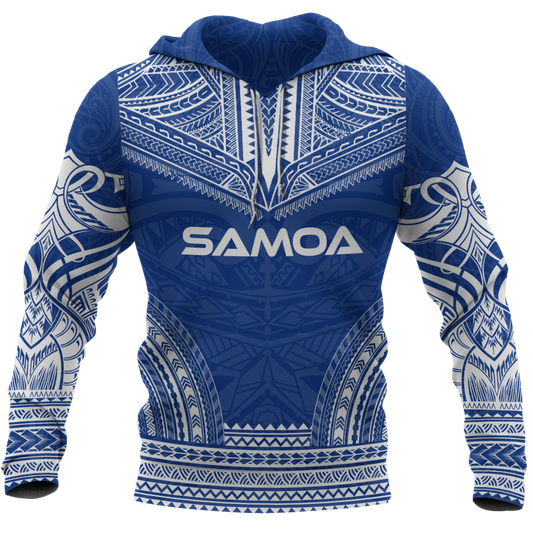 Samoa Polynesian Chief Hoodie - Blue Version - Amaze Style™-Apparel