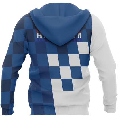 Croatia Coat Of Arms Zip Hoodie Blue Version A02 - Amaze Style™-Apparel