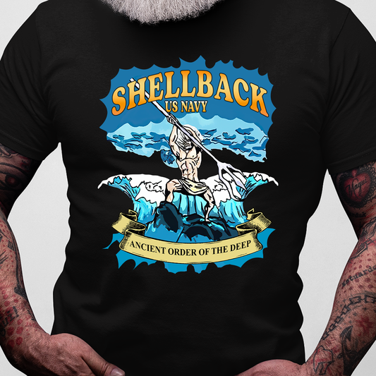 Shellback US Navy Ancient Order Of The Deep Standard T-Shirt Amazing Gift For Dad Papa Grandpa