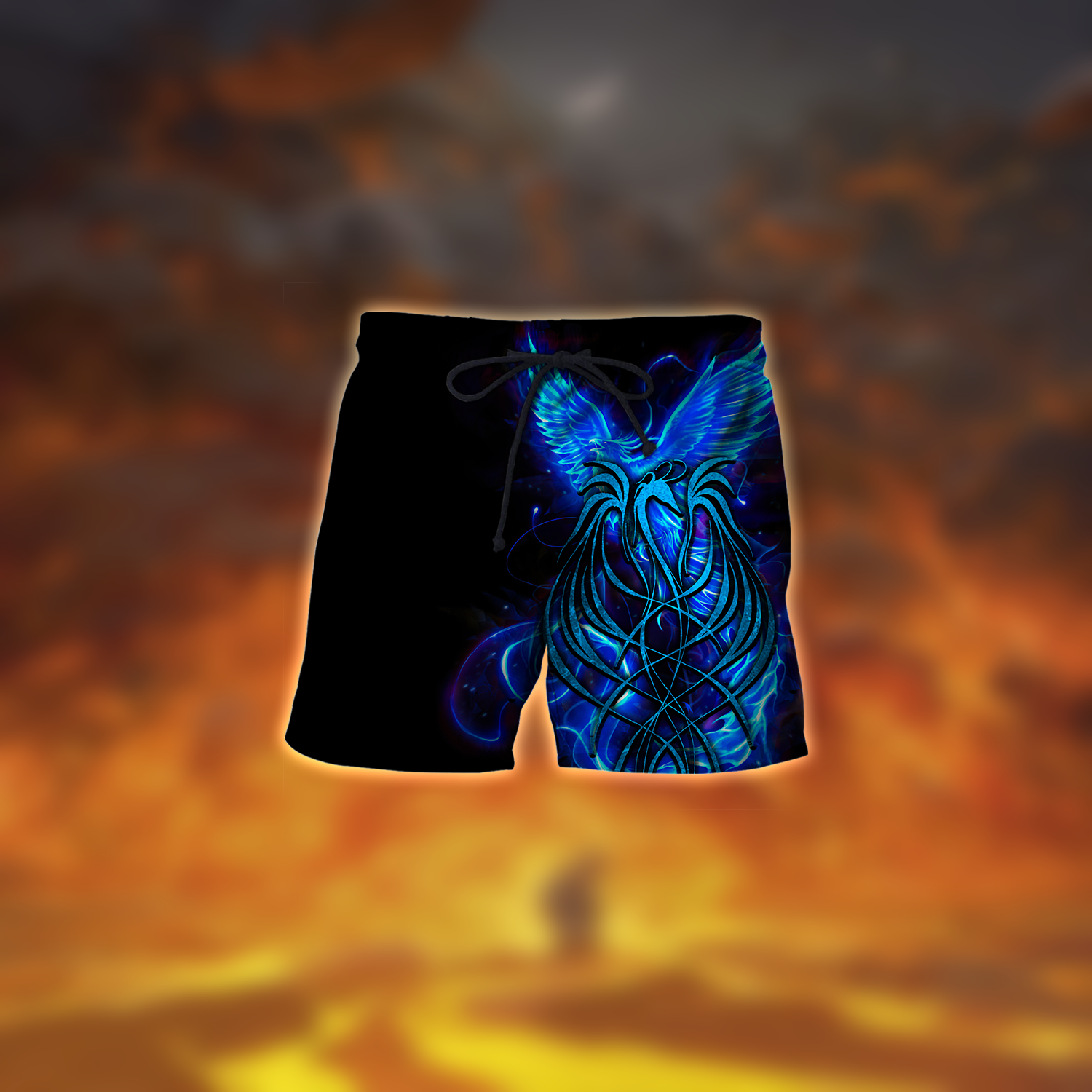 Royal Blue Phoenix Tattoo 3D All Over Printed Short by SUN AM250502 - Amaze Style™-Apparel